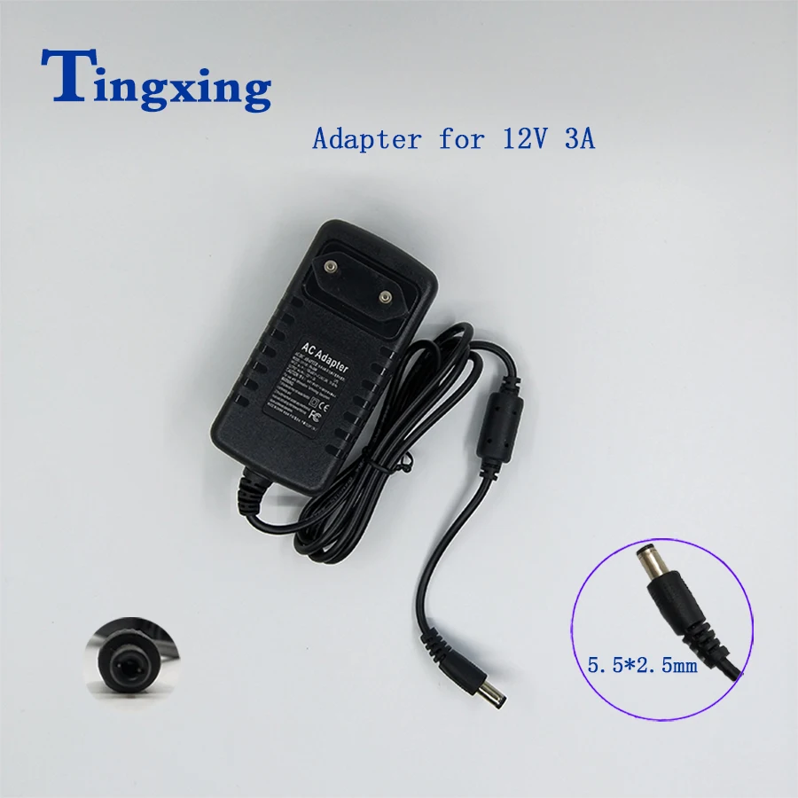 

AC 100V - 240V to DC 12V 3A LED transformer Switch Supply Power Adapter Converter Charger For LED Strip light, Security CCTV