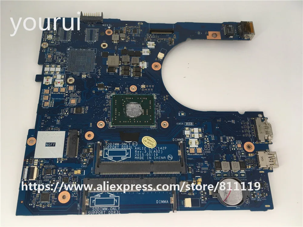 Yourui CN 01N0C6 1N0C6 для материнская плата ноутбука Dell Inspiron 5455 5555 с A8 7410U AAL12 LA C142P DDR3|Платы