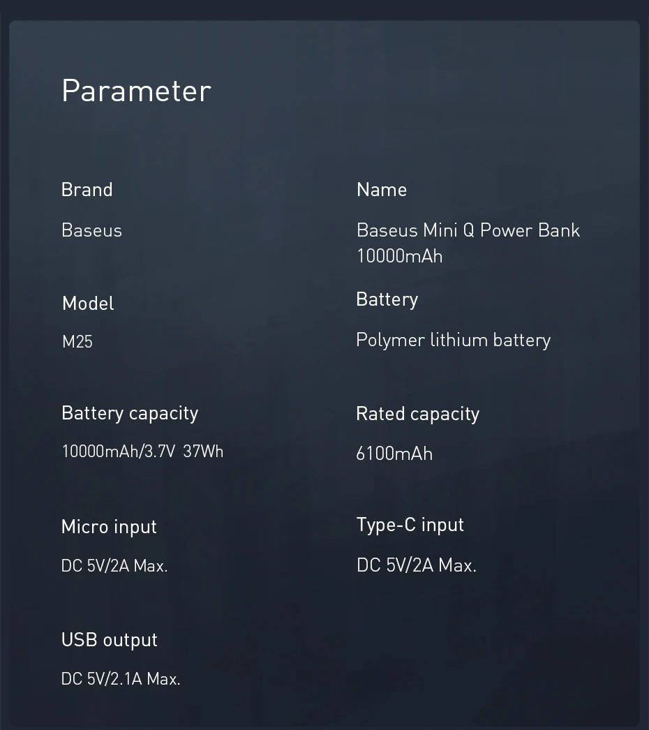 Baseus mi ni 10000 мАч портативное зарядное устройство для iPhone Xiaomi mi 9 внешний аккумулятор USB зарядное устройство повербанк