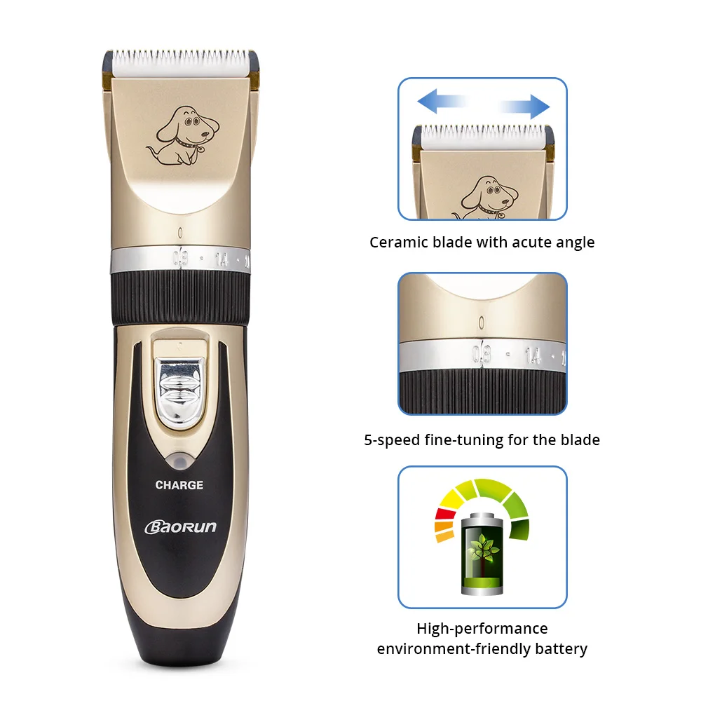 Baorun профессиональный триммер для шерсти домашних животных перезаряжаемый 110 240 В