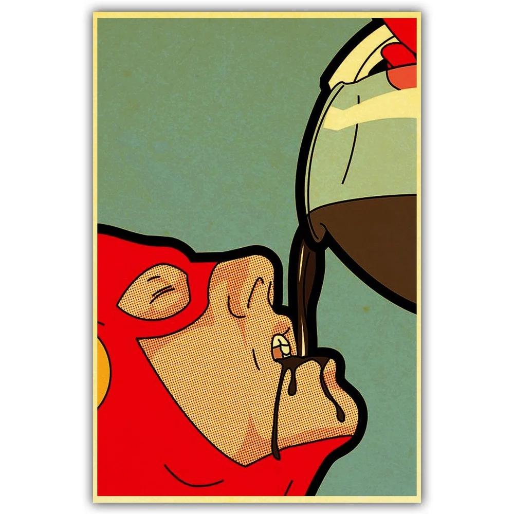 ВИНТАЖНЫЙ ПЛАКАТ Забавный супергерой Marvel Супермен Бэтмен флэш-фильм плакаты настенная живопись Ретро плакат домашний декор