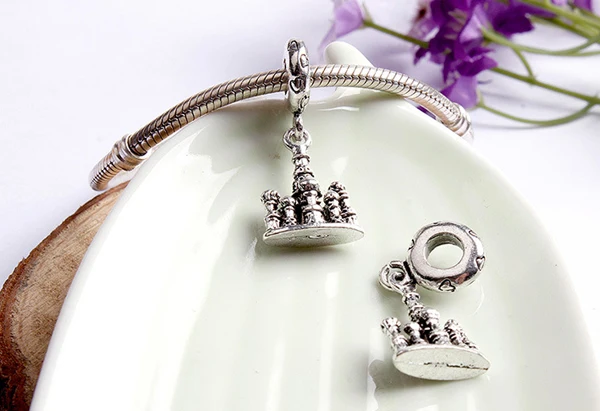 Панк Серебряный цвет Длинные сердца замок кулон бусы подходят брендовые