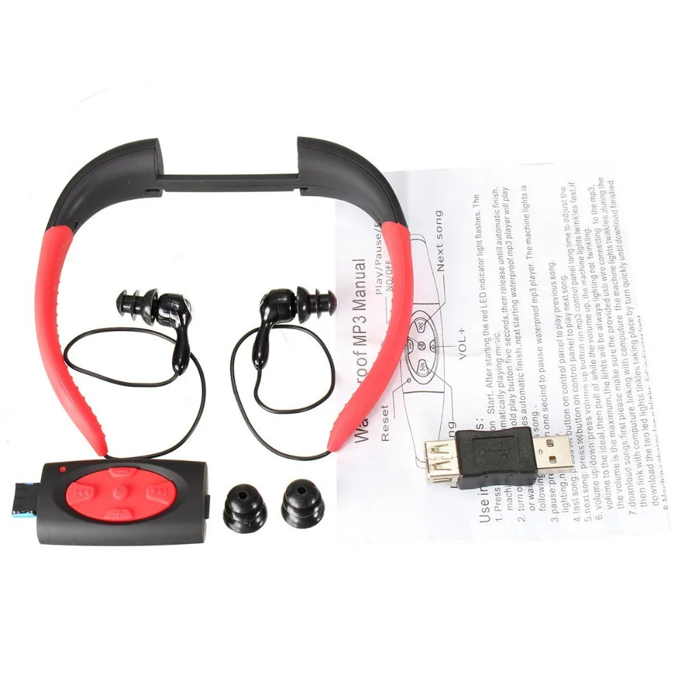 Ihens5 IPX8 водонепроницаемый 8 Гб подводный спорт MP3 музыкальный плеер шейные стерео