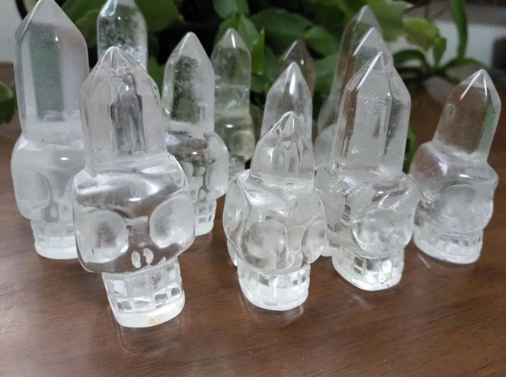 

1pcs Natural Quartz Crystal skull~CARVED SUPER REALISTIC HEALING SCULPTURE
