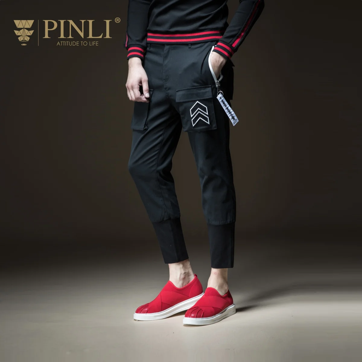 2019 Skinny Mid Men Sweatpants Pinli Pin Li New Style Men s Wear In Autumn, Body, Color, Leg, Leisure, Trousers, B183217355