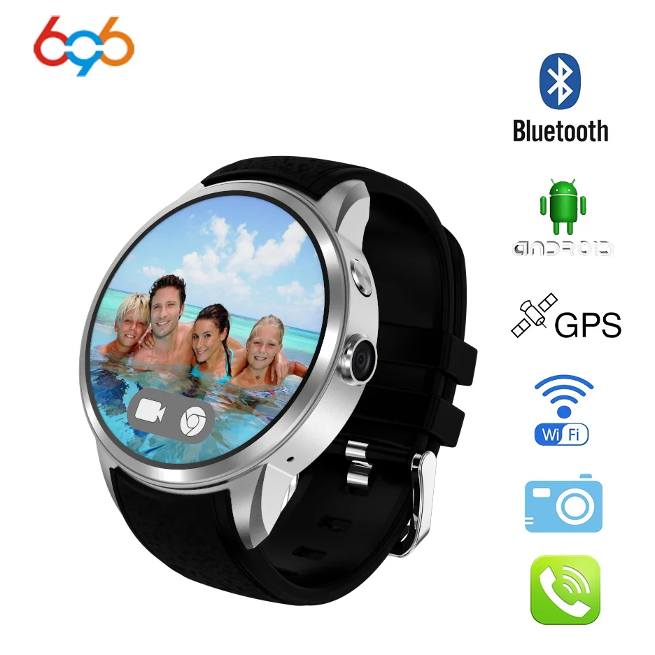 696X200 Android 5.1OS Смарт часы 1 39 дюймов дисплей MTK6580 SmartWatch телефон Поддержка 3G wifi nano SIM