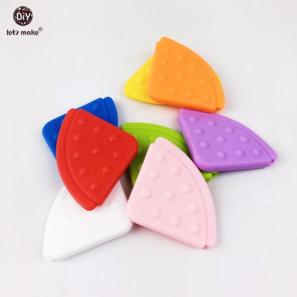 Let's Make Baby Corner Pendant Teether Bibs 50pc Safe And BPA Free Solid Color Stretchy | Мать и ребенок