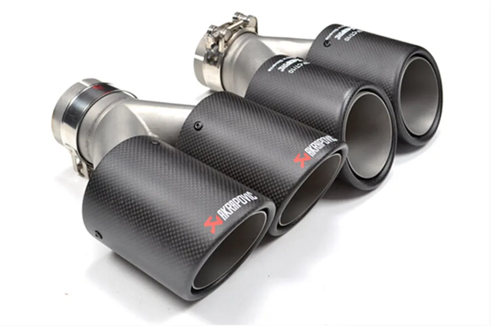 1 шт. Универсальный двойной AKRAPOVIC выхлопной наконечник матовый углеродного волокна Выхлопной Трубы quad AK глушитель наконечник