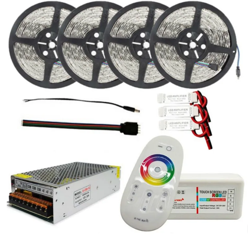 SMD5050 IP30 IP65 RGB/RGBW/RGBWW Светодиодные ленты светильник 20 м 15 10 5 + 2 4 г RF пульт
