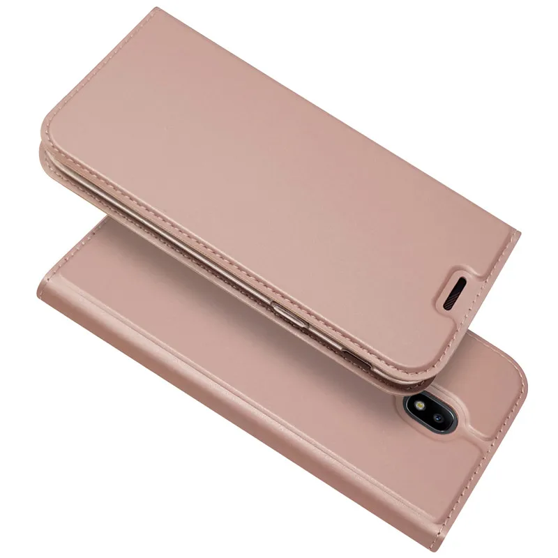 RoseGold Кожаный флип-чехол PDGB для samsung Galaxy A3 A5 A7 J3 J5 J7 J2 Prime J8 J4 J6 Plus роскошный мягкий чехол-книжка - Цвет: RoseGold