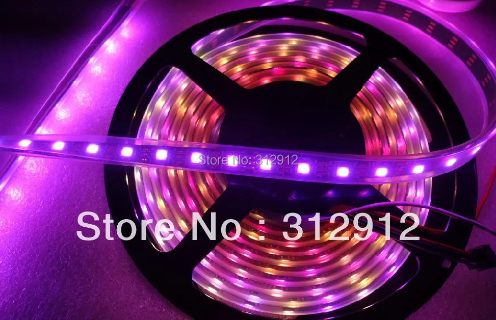 4m DC5V WS2812B BLACK PCB led pixel srip IP68 60pcs WS2812B/M с 60 пикселями|Светодиодные ленты| |
