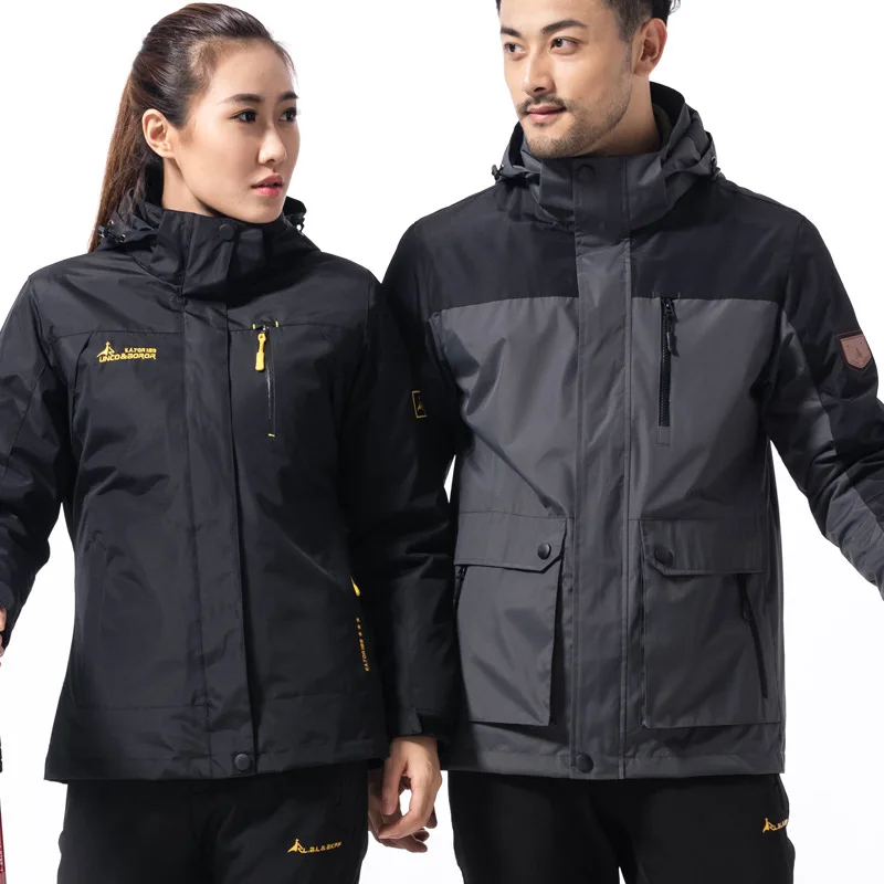 Winter Waterproof Hiking Jacket Women Men Fleece Outdoor Sport Thermal Brand Coat Camping Trekking Skiing 2 Pieces | Спорт и