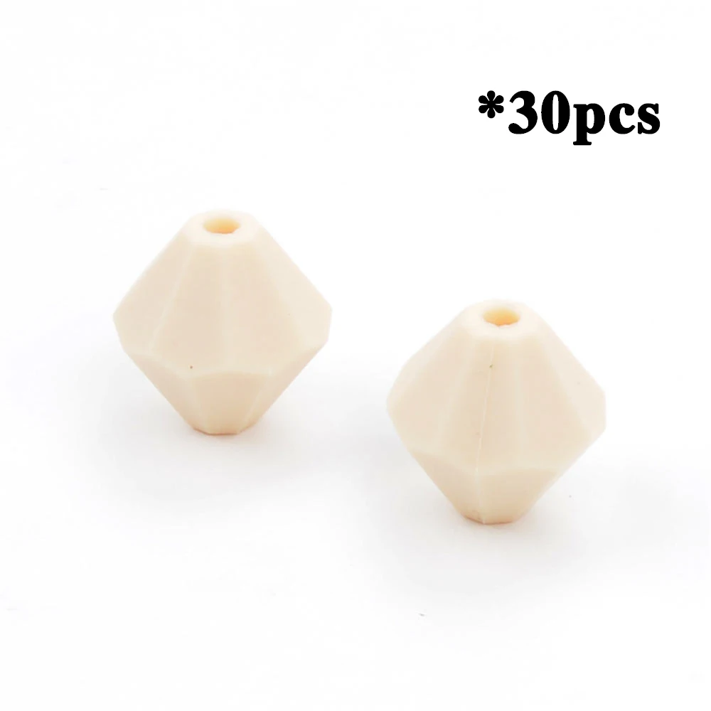 LOFCA 30 шт Силиконовые бусы модное ожерелье BPA бесплатно DIY бусины Шарм детский безопасный Прорезыватель для зубов игрушки для новорожденных - Цвет: navajowhite