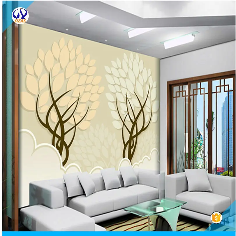 

2018 Large Murals Wallpapers living room sofa TV background no stereo 3D AS-CX abstract tree Simplicity mural