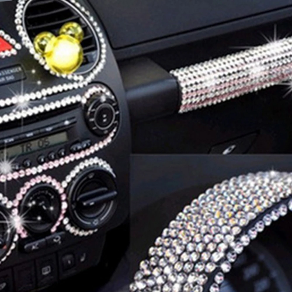

504Pcs Silver Crystal Diamond Car Stickers for Ford vw Mini Cooper Accessories PC/Phone Automobiles Exterior Interior Decoration