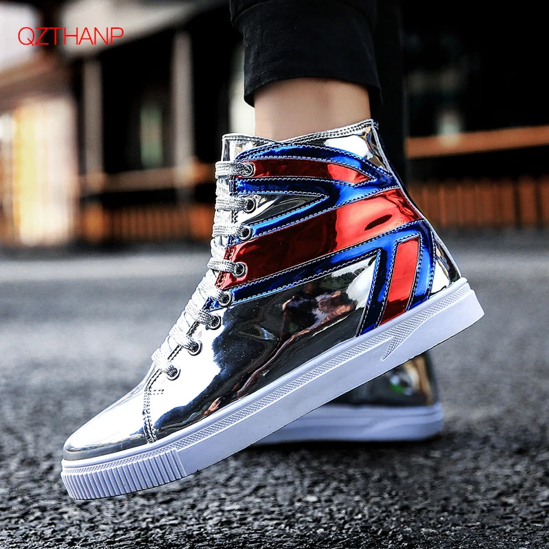 

Men Casual Shoes Fashion HighTop Shoes Men Shiny Sneakers Slip on Tenis Masculino Adulto Breathable Style Male Adult Lightweight