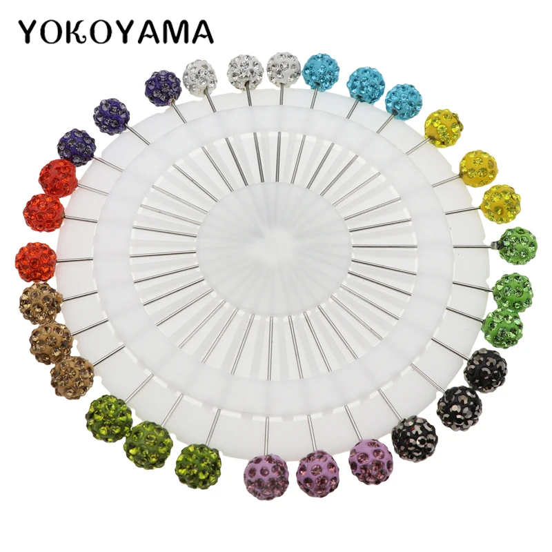 YOKOYAMA 40Pcs/30Pcs/12Pcs/4Pcs Colorful Diamond Pin Fixed Sewing Needle Wedding Corsage Dressmaking Accessories |