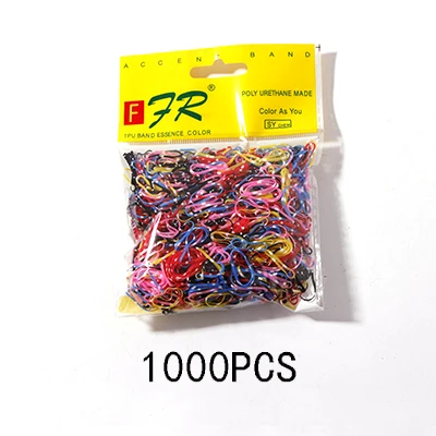 Colour 7 200/1000 шт милые цветные кольца для девочек, Одноразовые эластичные резинки для волос, резинка для хвоста, резинки для волос, Детские аксессуары для волос - Цвет: Colour 7