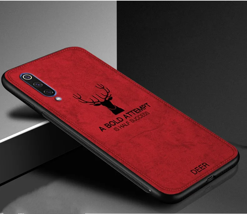 Красный Защитный тканевый чехол с рисунком оленя для Redmi K20 Pro 7 Note 7 6 5 Pro, Мягкий тканевый чехол для Xiaomi Mi9 SE 8 A2 Lite 6X 5X, чехол - Цвет: Красный