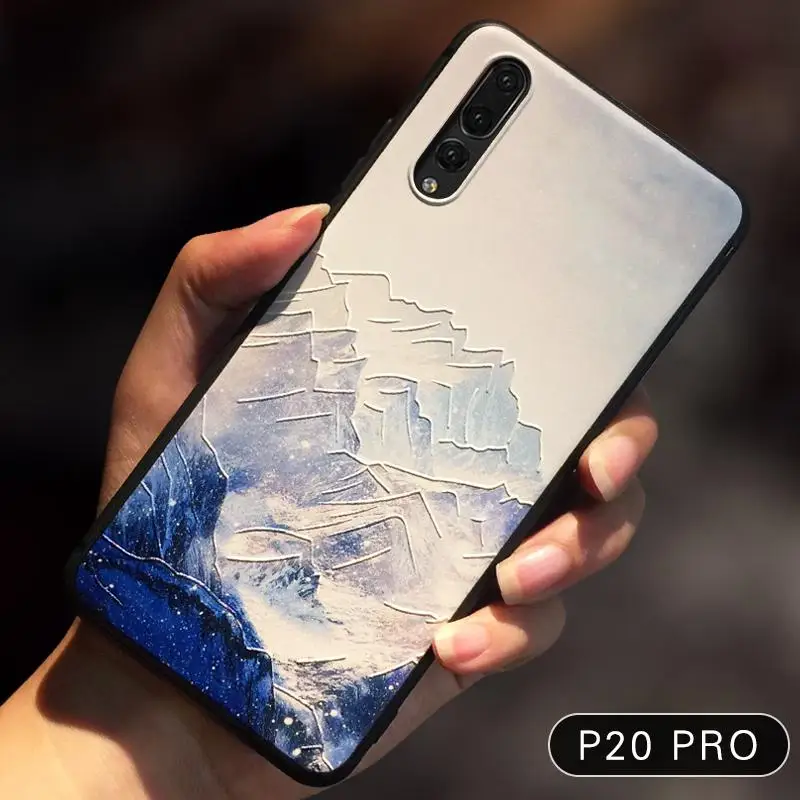 Рельефный Винтажный чехол в китайском и японском стиле для Huawei P20 с изображением
