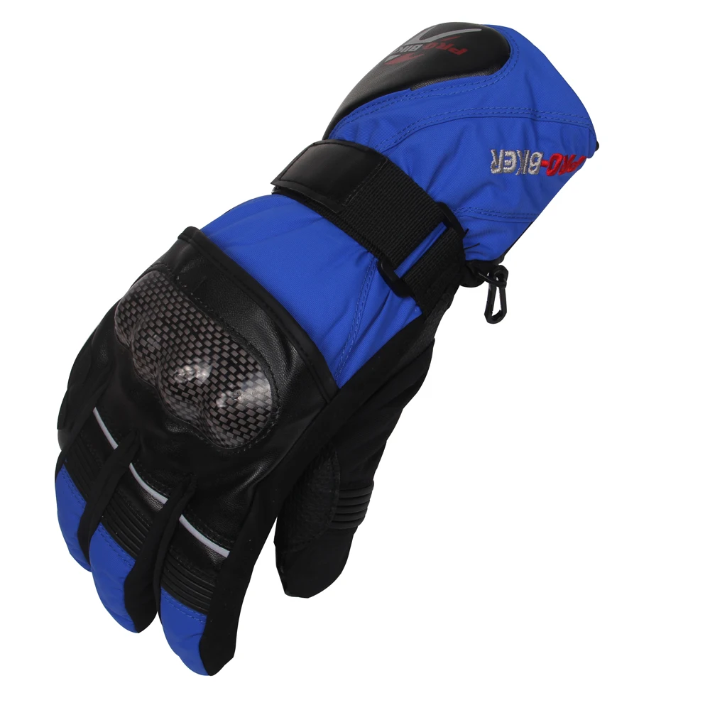 PRO-BIKER перчатки для катания на лыжах и мотоциклах, теплые ветрозащитные мотоциклетные перчатки, Нескользящие мотоциклетные перчатки, HX-05 - Цвет: Синий