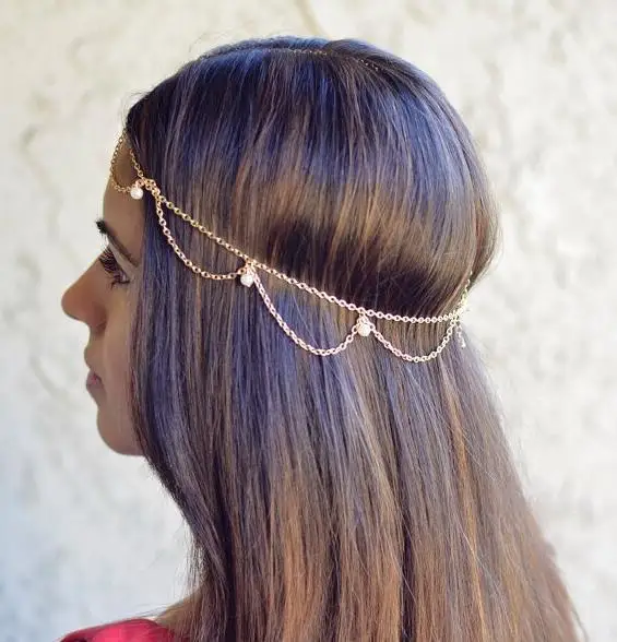 Богемная Женская цепочка с подвеской из бисера ювелирное изделие золотой лоб