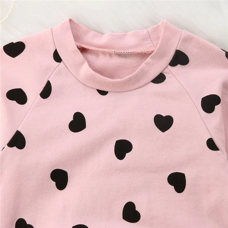

CANIS Newborn Baby Girl Clothes Set Cotton Bodysuits Tops Long Sleeve Jumpsuit Pants Love Print Headband Clothing Girls 0-24M