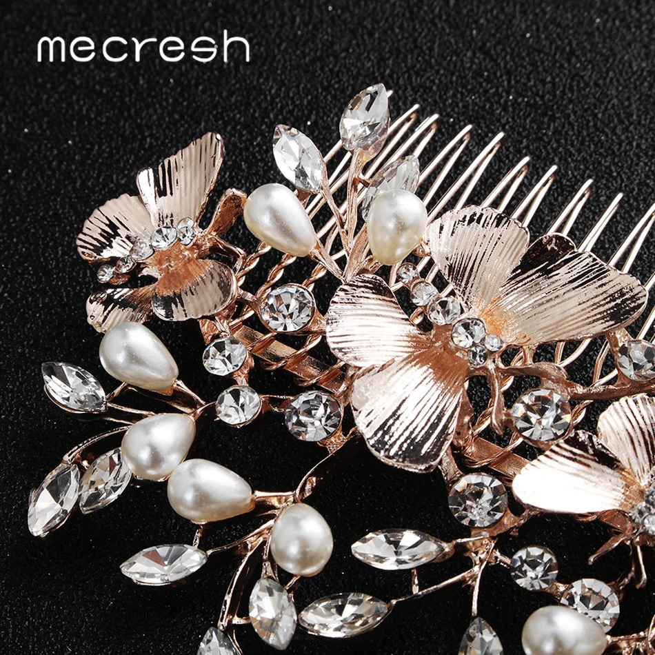 Mecresh искусственный жемчуг гребень для волос ручной работы ювелирные изделия