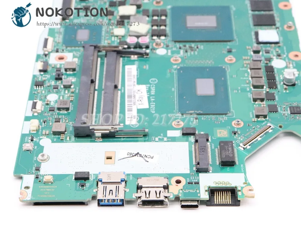NOKOTION для acer Хищник Helios 300 G3-571 Материнская плата ноутбука SR32Q I7-7700HQ Процессор GTX 1060 DDR4 C5PRH LA-E921P MBDUMMY057