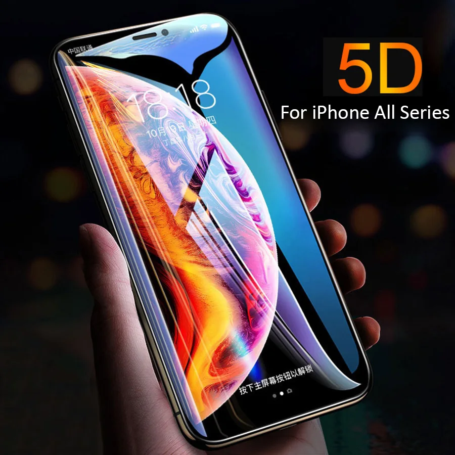 5D изогнутое полное покрытие закаленное стекло для iPhone XS MAX XR защита экрана