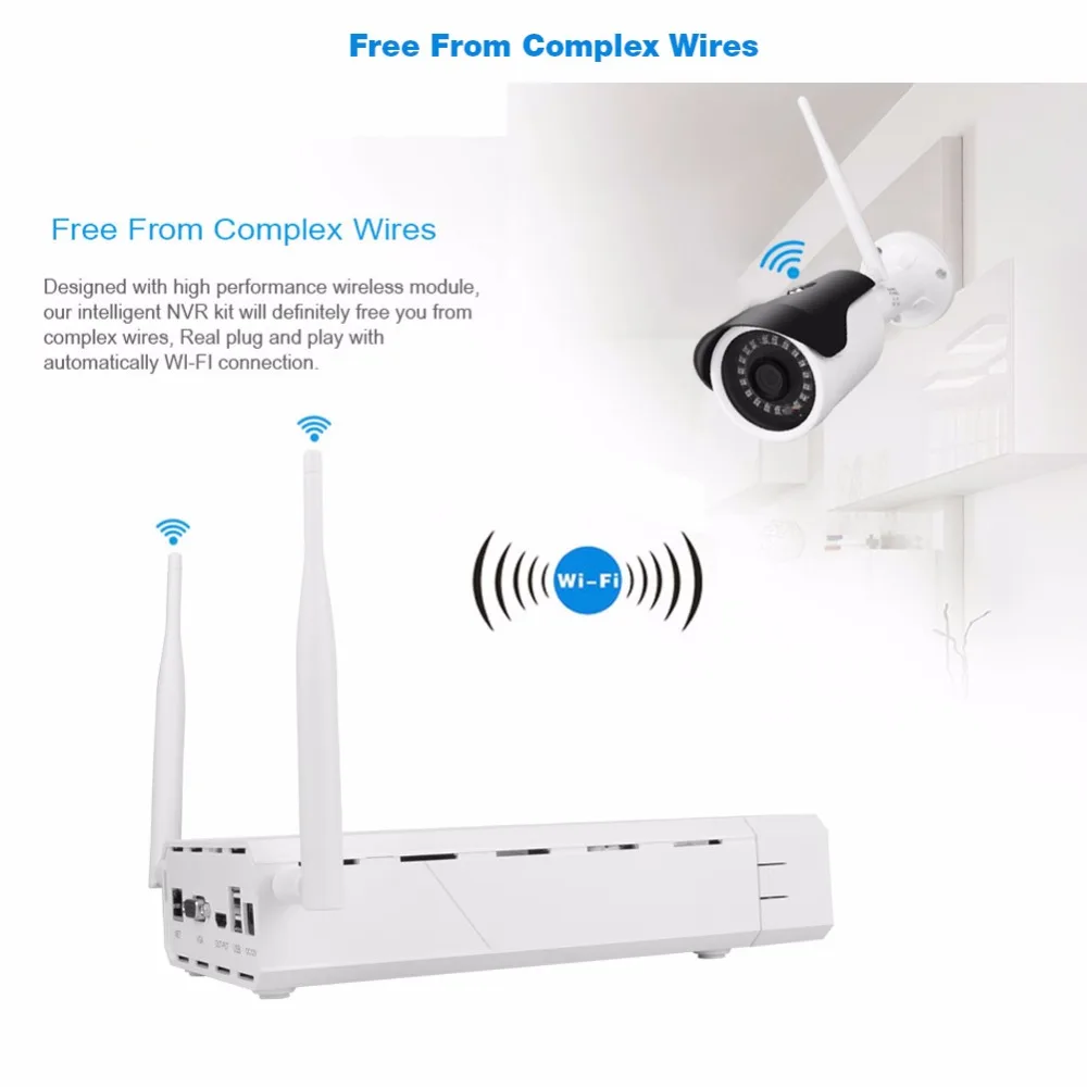 Apleye WI FI 4CH NVR комплект P2P 1080 P HD видео Беспроводной видеонаблюдения 720 IP Камера IR CUT