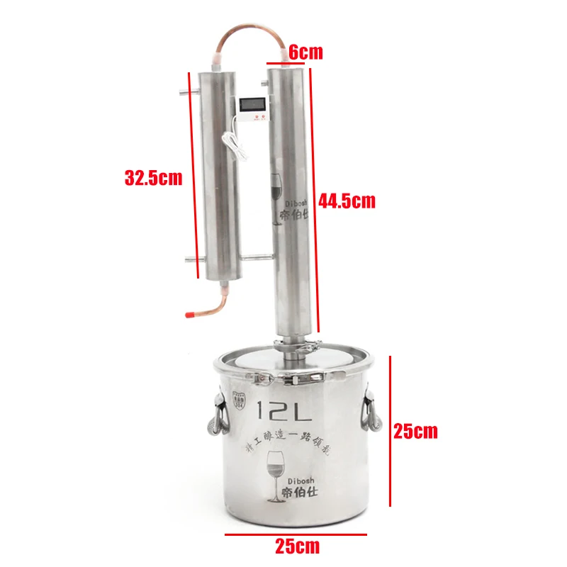 Прочный 12/20/35L DIY этанола спирта дистиллятор домашнего пивоварения до сих пор, Самогонный аппарат для изготовления вина инструменты котел