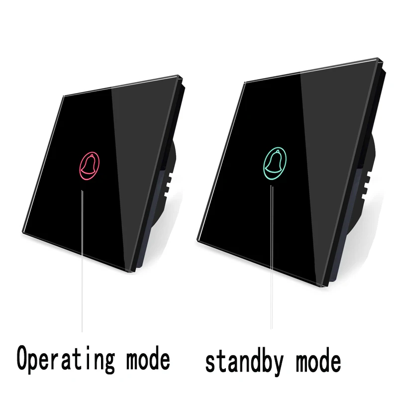 Бесплатная доставка сенсорный дверной Звонок переключатель белая Хрустальная