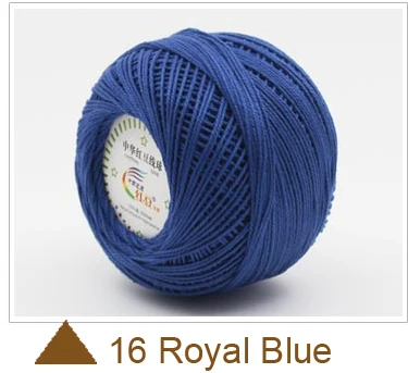 16 Royal Blue 360 г хлопок, кружевная пряжа толщиной 1 мм для вязания, для детской кожи, 8 шариков, доступны различные цвета - Цвет: 16 Royal Blue