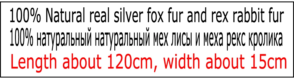 Hot Sale Women Fashion Real Silver Fox Fur Scarf Natural Warm Rex Rabbit Fur Muffler Lady Winter Genuine Fur Scarves