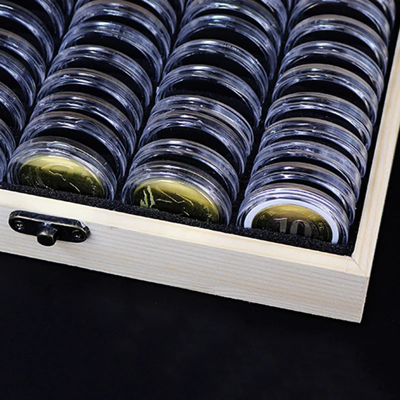 Solid Wood Color Commemorative Coin Display Box Protection Wooden Case Storage | Дом и сад