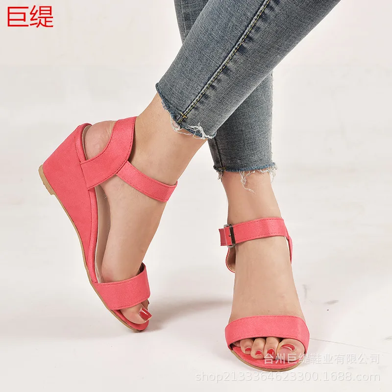 Ladies Slip-on Flat Sandals Women Sandalias Women Sandals Summer Female Shoes Cross Strap Wedge Comfortable Sandals - Цвет: pink