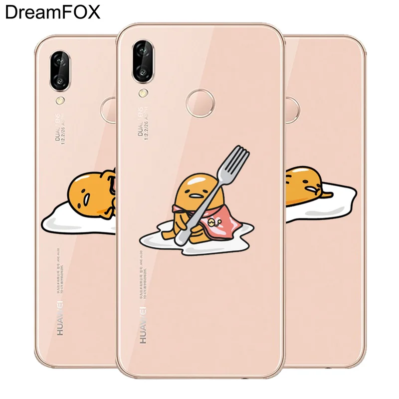 DREAMFOX L516 милый Gudetama Lazy Egg Мягкий ТПУ силиконовый чехол для huawei Honor 6A 6C 7X9 10 P20 P30 Lite Pro P