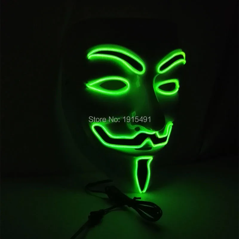 2017 модная светодиодная светящаяся маска неоновая Праздничная декоративная 10
