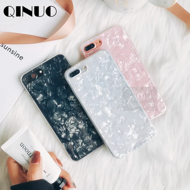 Роскошный цветной чехол QINUO для iphone 6 S 7 8 Plus с волной воды мягкий силиконовый X XS MAX