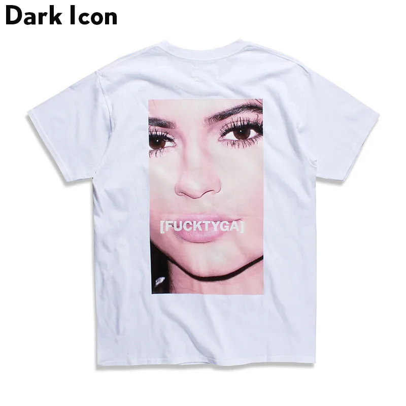 Мужская футболка в стиле хип хоп DARK ICON повседневная хлопковая Футболка с круглым
