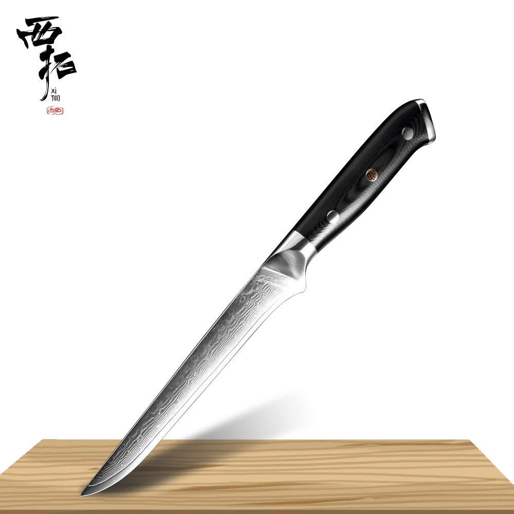 6 inch boning knife XITUO дамасский нож шеф-повара, набор острых ножей, Кливер, нож для обвалки, японский нож, Профессиональный кухонный нож для приготовления пищи - Цвет: 6 inch boning knife
