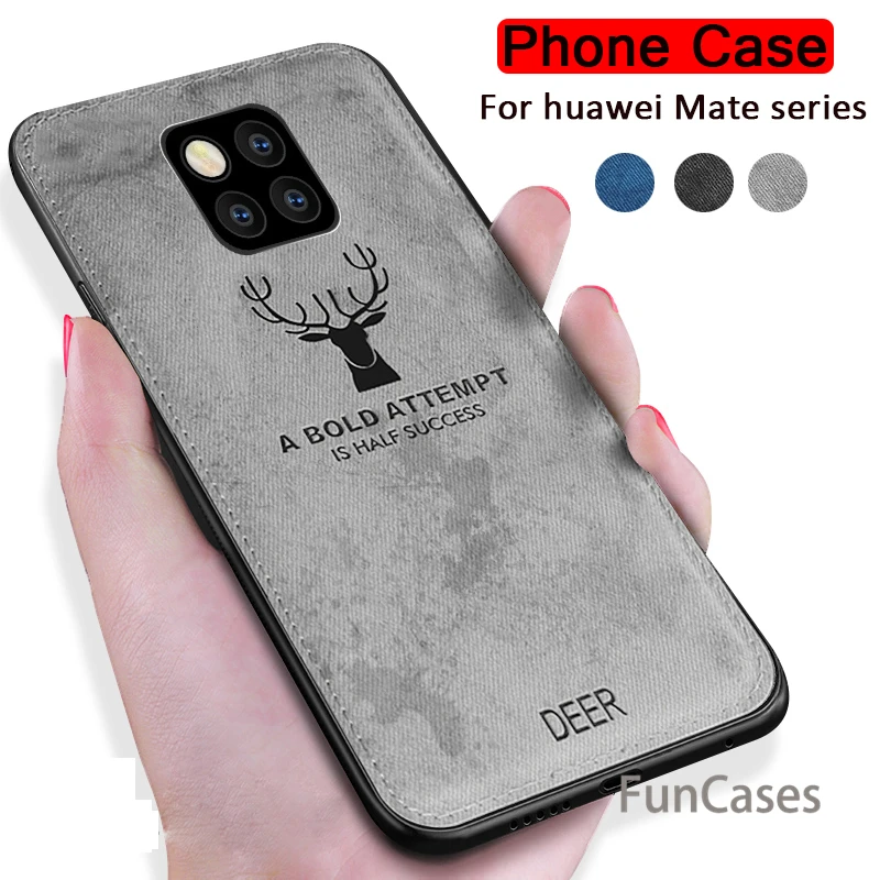 Для huawei mate 20 Pro Lite X чехол ткань текстура 3D тиснение олень Мягкий Бампер для 20Pro Fundas