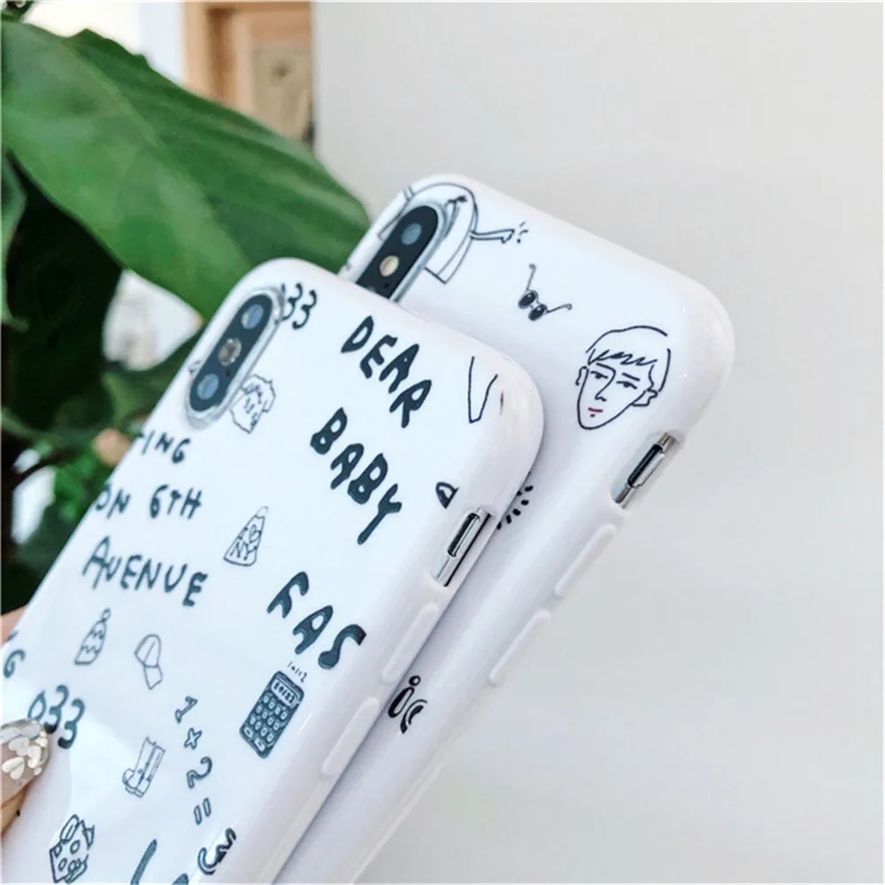 For Huawei P20 Lite Cases Popular Cartoon Abstract Graffiti Couples Silicone Phone Case for Honor 9 10 V10 Play Fundas Capa |