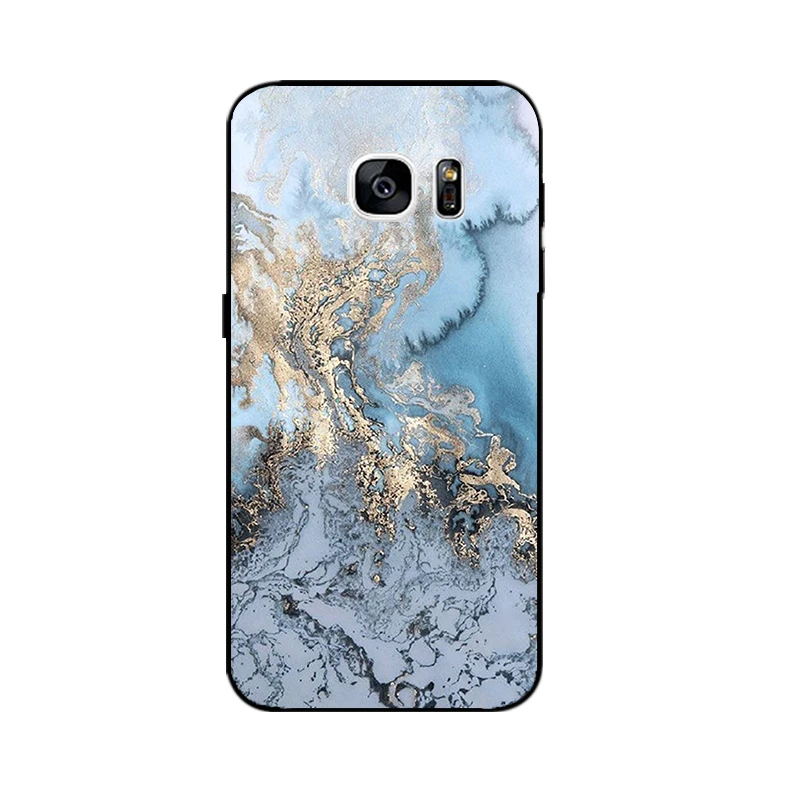 Черный мягкий ТПУ для Samsung Galaxy S7 чехол телефона G930 G9308 ультра тонкий из кожи DIY