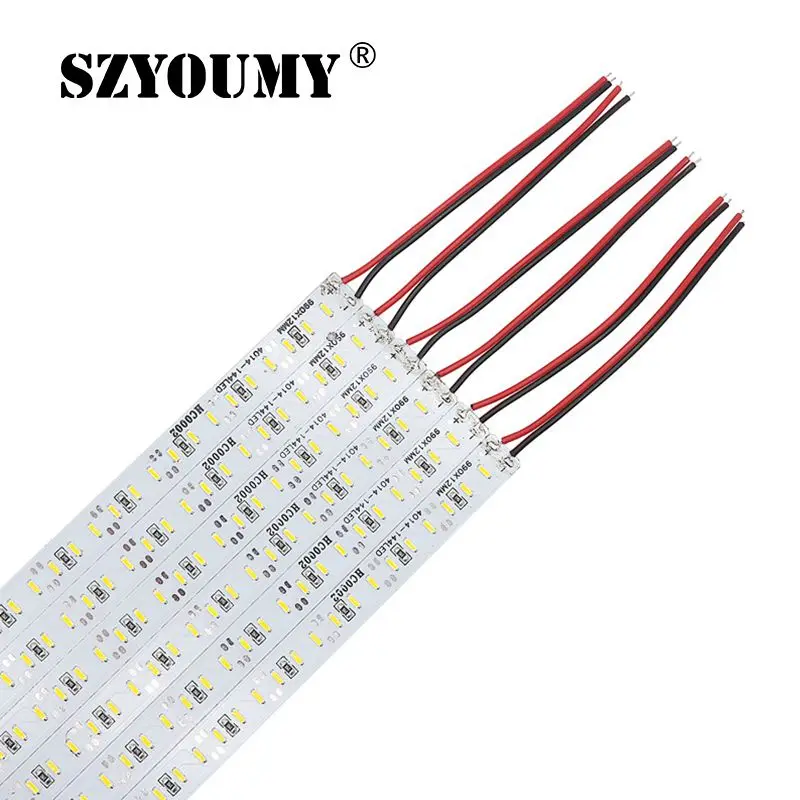 Hard LED Strip 4014 SMD Cool Warm White 72 144 LEDs Bar Light Non-waterproof DC 12V High Bright Led Rigid Strip Lamp 0.5M 1M