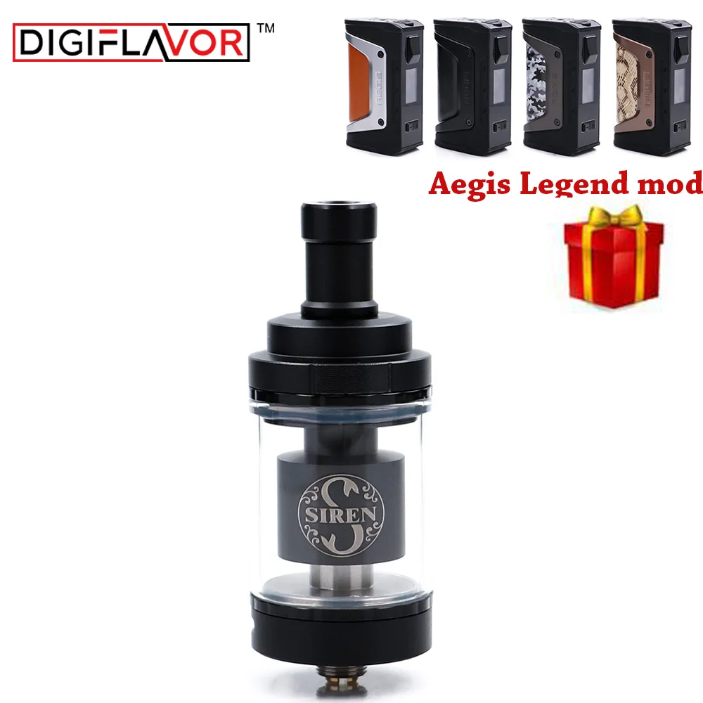 Бесплатный подарок Digiflavor Siren V2 GTA MTL Tank 24 4 5 мл атомайзер Genisis мм с Aegis Legend Mod 200 Вт TC Box