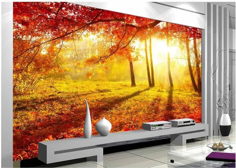 classic painting wallpaper 3d murals for living room Landscape Sunshine leaves Home Decoration | Обустройство дома