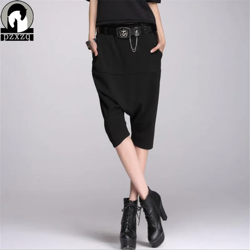 Женские повседневные брюки Капри до колена тонкие черные эластичные хлопковые