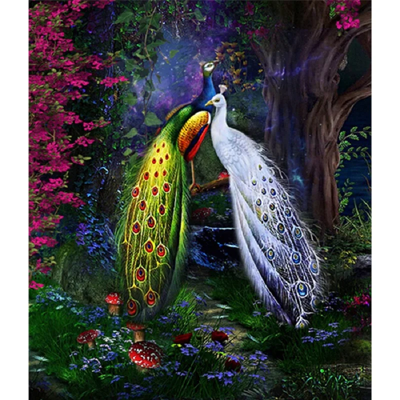 

5D diy diamond painting peacock full square diamond embroidery full mosaic cross stitch needleworks H742
